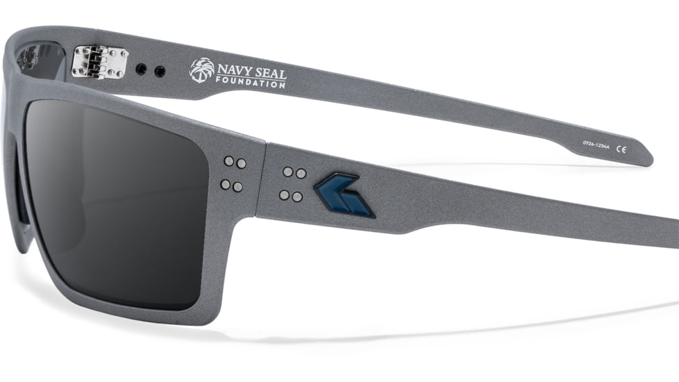 Gatorz Sentix Navy Seal Foundation Glasses w/NSF Blue Logo, Gunmetal, 841235129858