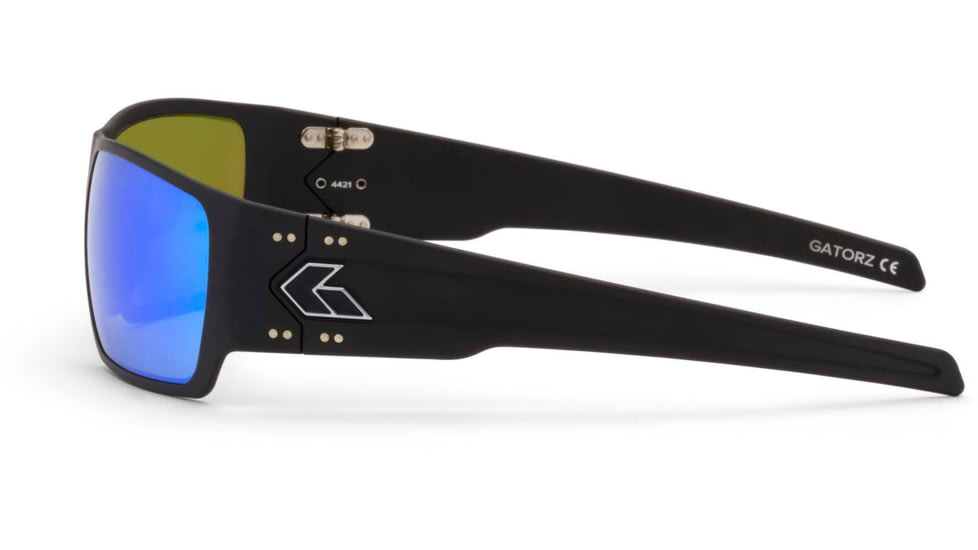 Gatorz Specter Sunglasses, Cerakote Black Frame, Smoke Polarized w/Blue Mirror Lens, GZ-08-421