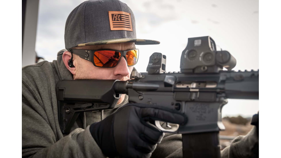 Gatorz Specter Sunglasses, Cerakote Blackout Frame, Smoke Polarized w/Sunburst Mirror Lens, GZ-08-413