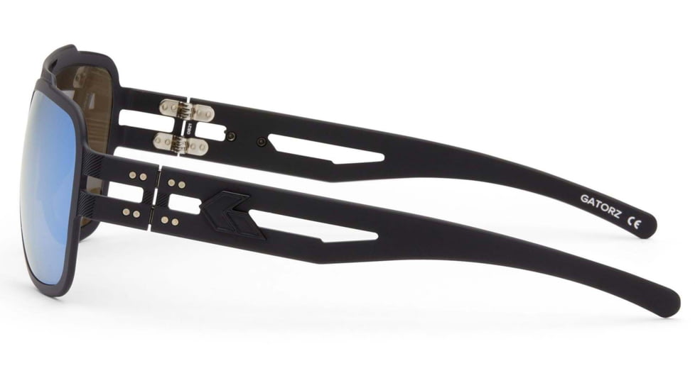Gatorz Stark Sunglasses, Matte Blackout Frame, Smoked Polarized w/ Blue Mirror Lens, GZ-06-012