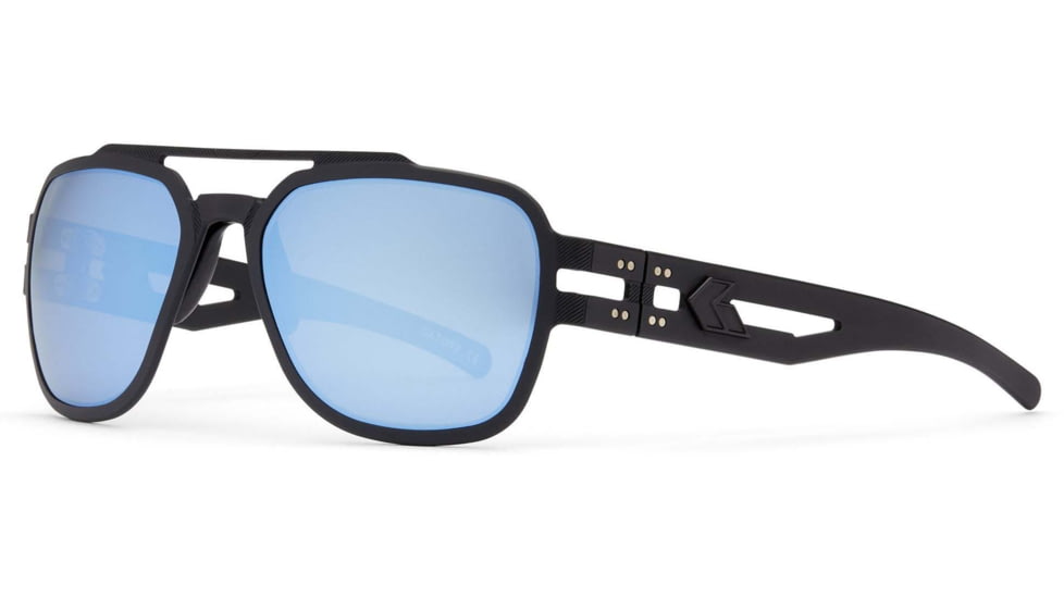 Gatorz Stark Sunglasses, Matte Blackout Frame, Smoked Polarized w/ Blue Mirror Lens, GZ-06-012