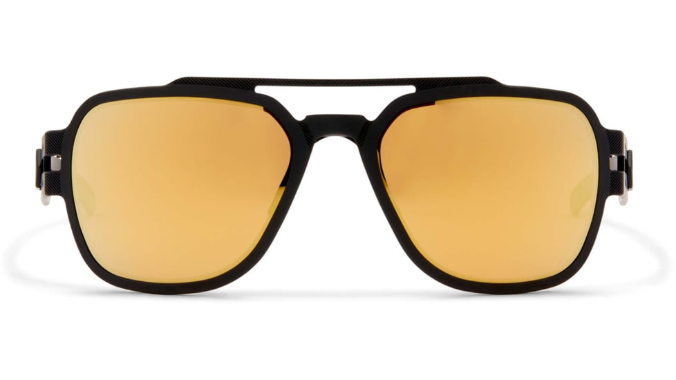Gatorz Stark Sunglasses, Matte Blackout Frame, Smoked Polarized w/ Gold Mirror Lens, GZ-06-016