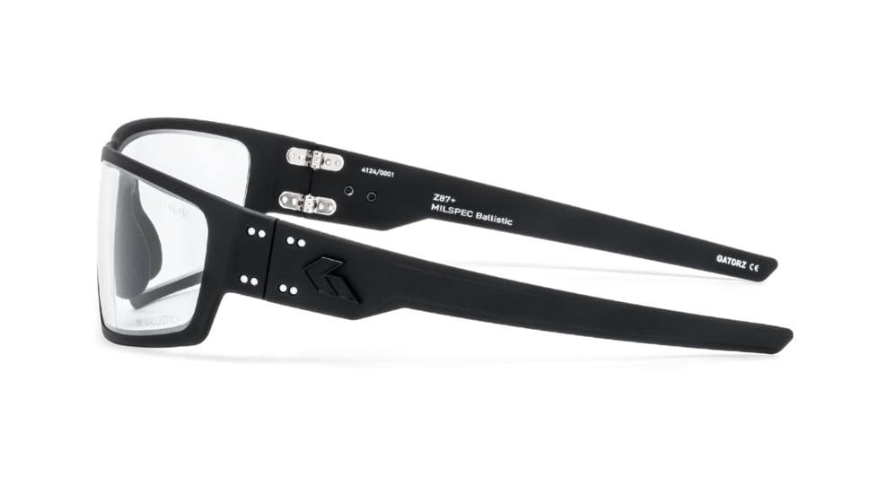 Gatorz Warhawk Sunglasses, Black, Matte Black Logo, MilSpec Ballistic, Inferno w/ Anti-Fog, ANSI Z87.1, Black, One Size, 841235127304