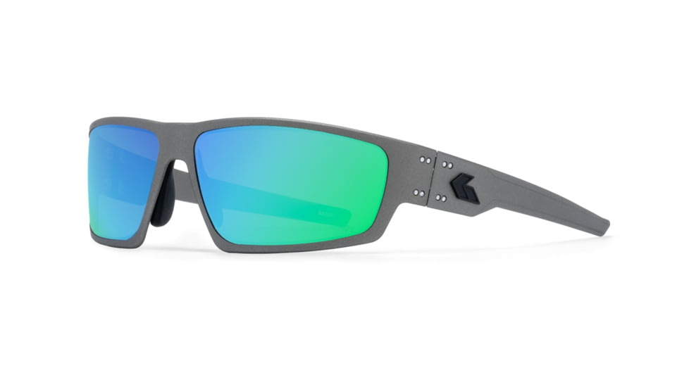 Gatorz Warhawk Sunglasses, Gunmetal, Matte Black Logo, Digitally Optimized Polarized Opz Green Mirror, Gunmetal, One Size, 841235127366