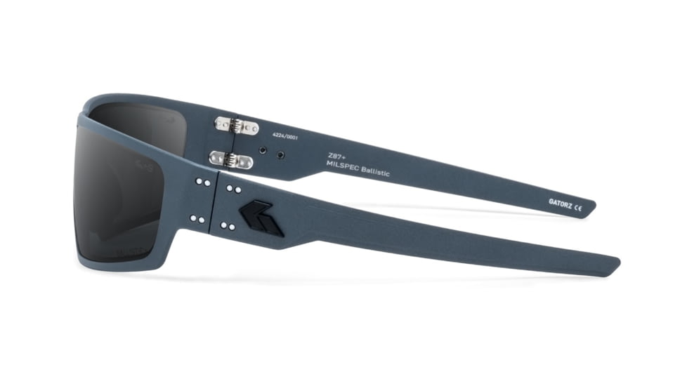 Gatorz Warhawk Sunglasses, Slate, Matte Black Logo, MilSpec Ballistic Smoke, w/ Anti-Fog, ANSI Z87.1, Slate, One Size, 841235127359