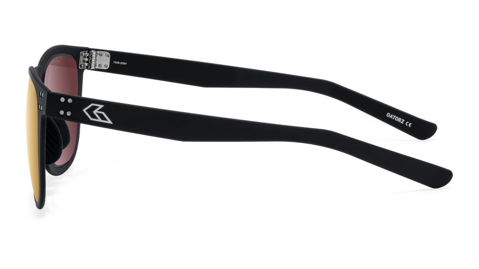 Gatorz Wraith Sunglasses, Black, Engraved Logo, Digitally Optimized Polarized, Rose, Gold Mirror w. Anti- Reflective Coating, 841235127809