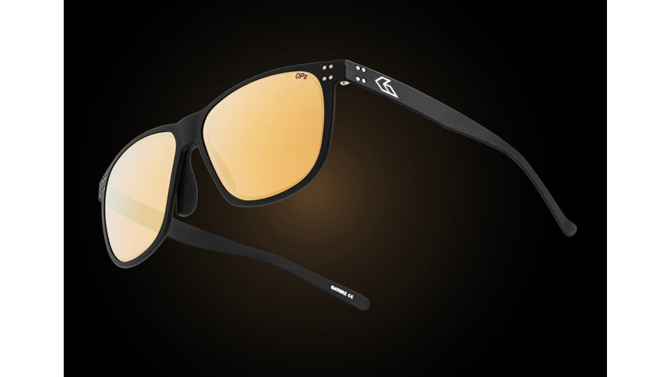 Gatorz Wraith Sunglasses, Black, Engraved Logo, Digitally Optimized Polarized, Rose, Gold Mirror w. Anti- Reflective Coating, 841235127809