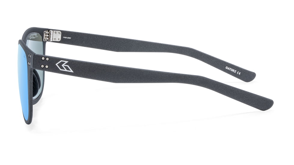 Gatorz Wraith Sunglasses, Graphite, Engraved Logo, Digitally Optimized Polarized Smoke, Blue Mirror w/ Anti-Reflective Coating, 841235127816