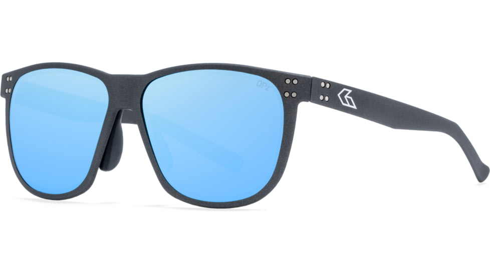 Gatorz Wraith Sunglasses, Graphite, Engraved Logo, Digitally Optimized Polarized Smoke, Blue Mirror w/ Anti-Reflective Coating, 841235127816