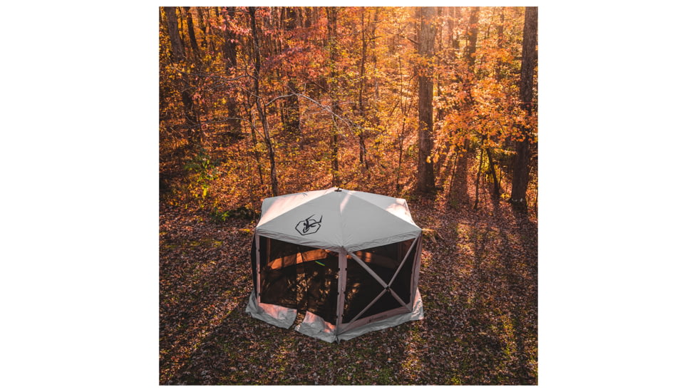 Gazelle G6 6-Sided Portable Gazebo Pop-Up Hub Screen Tent, 3 Pack of Wind Panels, Desert Sand, 8-Person, GK908