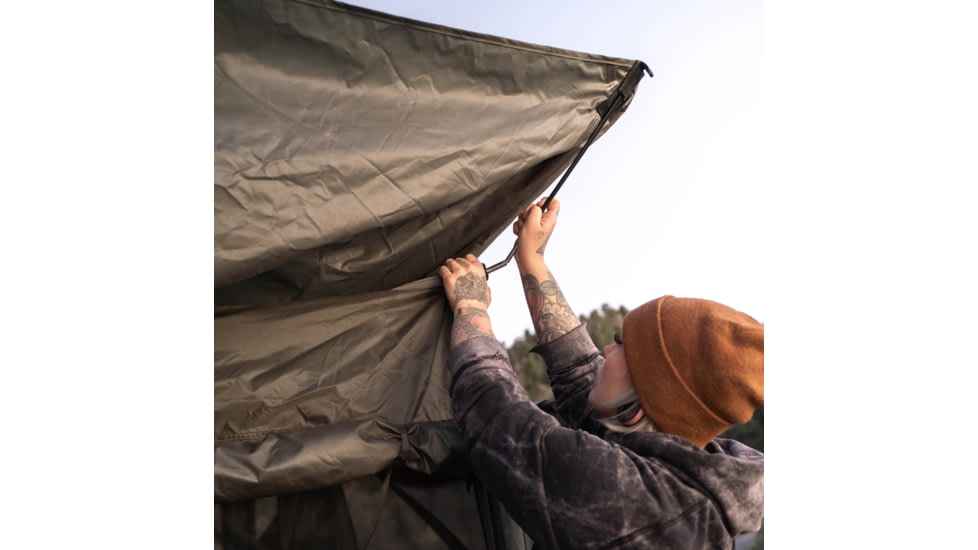 Gazelle T4 Tandem Hub Tent, Easy 90 Second Set-Up, Waterproof, UV Resistant, Convertible Screen Room, Removable Floor, Ample Storage Options, 4-8 Person, Alpine Green, 4-8 Person, GT450GR