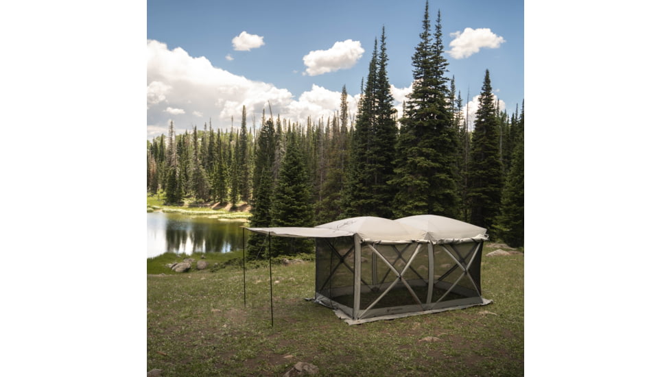Gazelle Tandem Gazebo Tent, Easy Pop-Up Hub Screen Tent, Durable, TriTech Mesh, Waterproof, UV Resistant, 10-Person, Agave Green, 10-Person, GG800AG