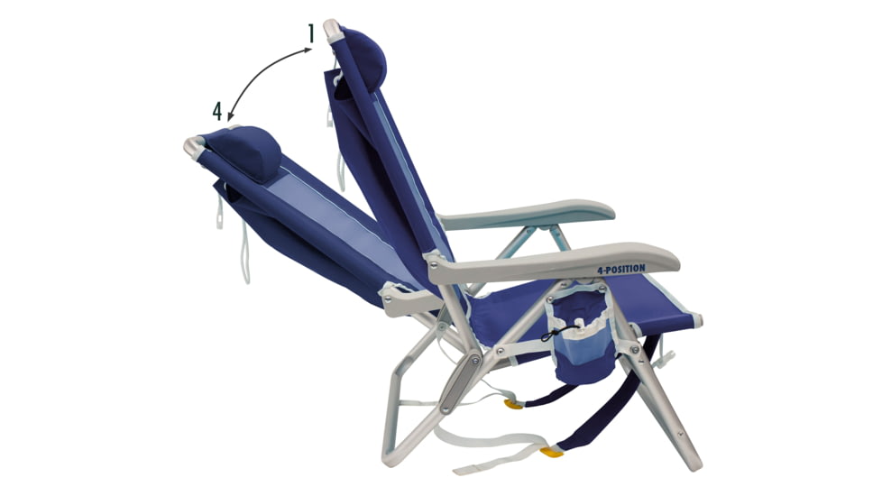 GCI Outdoor Backpack Beach Chair, Nautical Blue, backpack-beach-chair