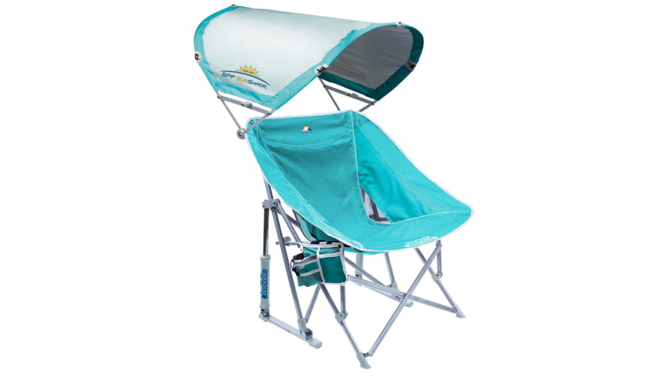GCI Outdoor Pod Rocker with SunShade Beach Chair, Seafoam Green, podrockerwsunshbeachchair