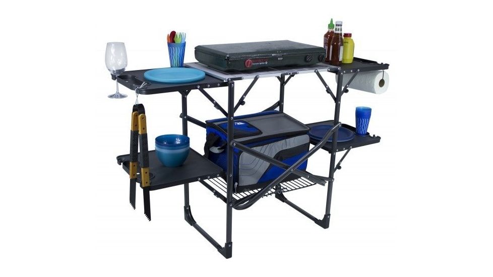 GCI Outdoor Slim-Fold Cook Station, Black Chrome, 15026