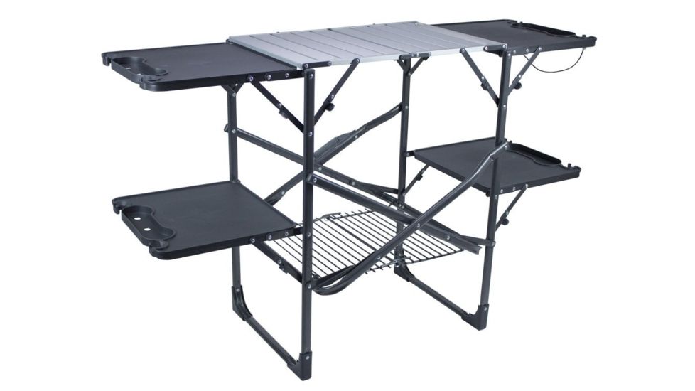 GCI Outdoor Slim-Fold Cook Station, Black Chrome, 15026