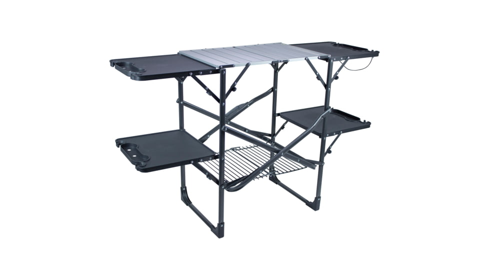 GCI Outdoor Slim-Fold Cook Station, Black Chrome, slim-fold-cook-station