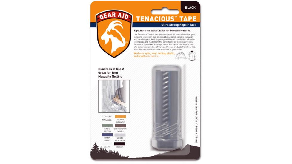 Gear Aid Tenacious Clean Tape, 3 in.  X 20 in., Black GA10689