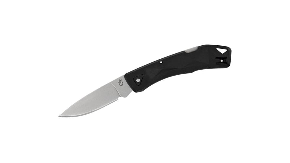 LST Ultra Lockback Folding Knife 2.7&quot; Stonewashed Drop Point Blade, Black GFN Handles