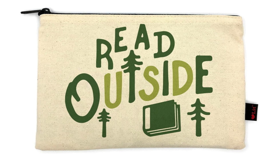 Gibbs Read Outside Pencil Pouch, Natural Cotton, 9.5 x 6in, 9781423652014