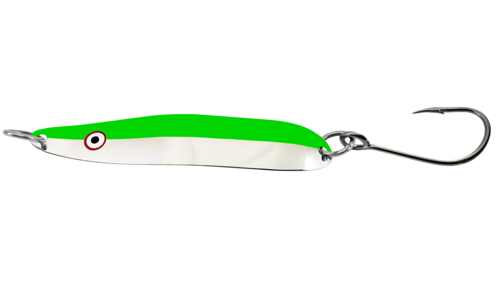 Gibbs Skinny G Trolling Spoon, 3 3/4in, 1/4oz, Nickel/Green, 30016