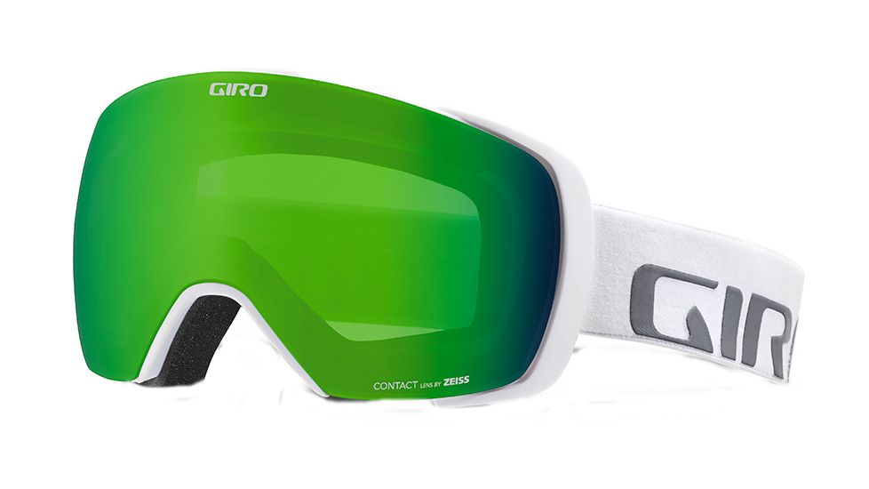 Giro Contact Goggle-White Wordmark-Loden Green/Yellow Boost