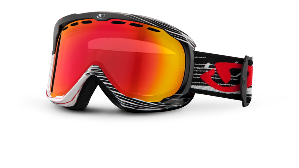 Giro Focus Goggles-Black Boneyard-Amber Scarlet
