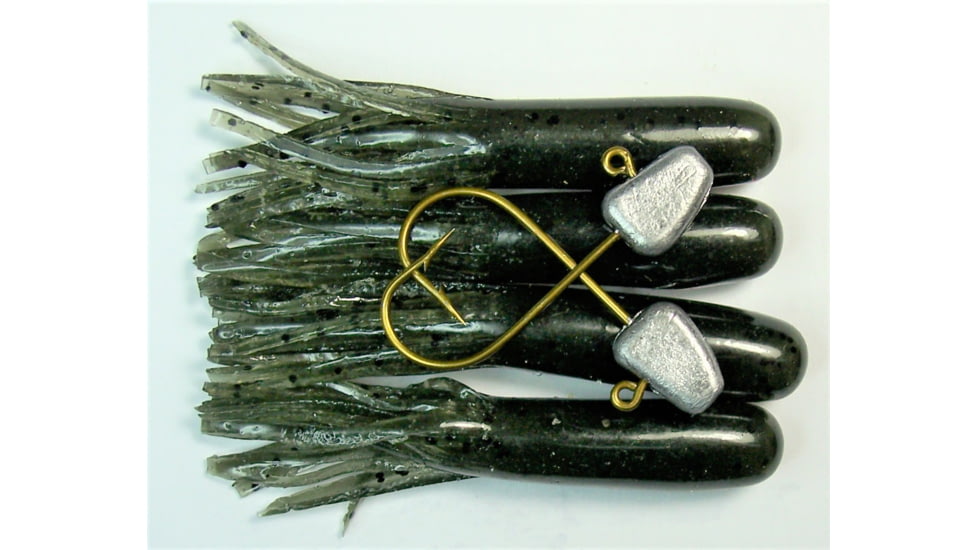 Gitzit The Original Fat Tube, 4, 2.5-in, Green Craw/Salt &amp; Pepper, 93200