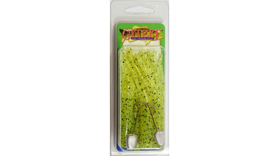 Gitzit The Original Fat Tube, 4, 3.5in, Chartreuse/Salt &amp; Pepper, 94215
