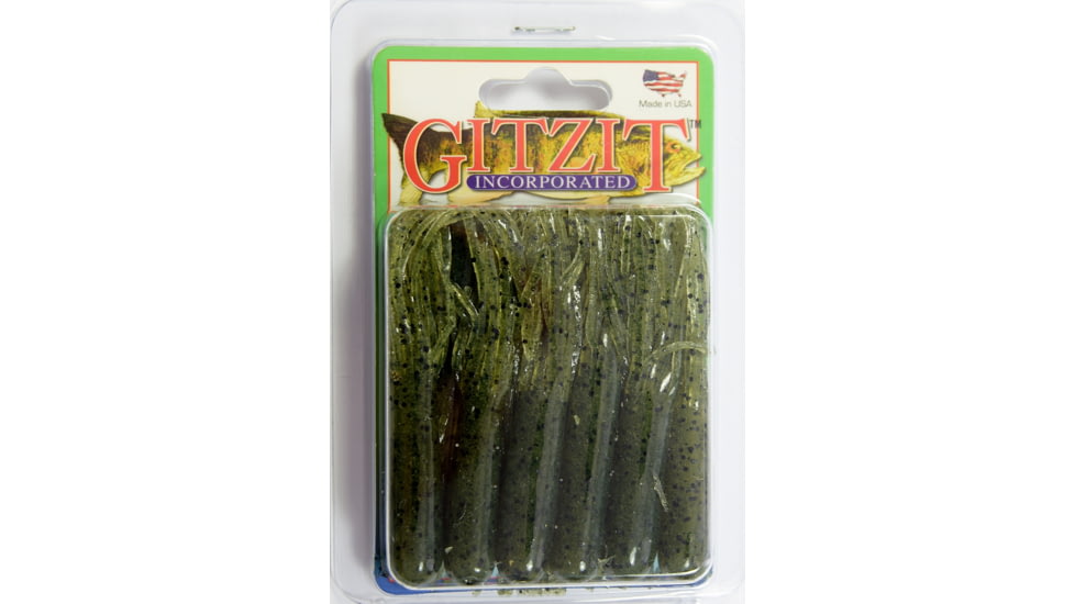 Gitzit The Original Fat Tube, 10, 3.5in, Green Craw/Salt &amp; Pepper, 91200