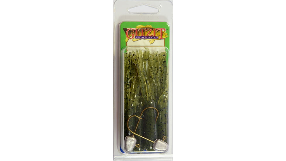 Gitzit The Original Fat Tube, 4, 3.5in, Green Craw/Salt &amp; Pepper, 94200