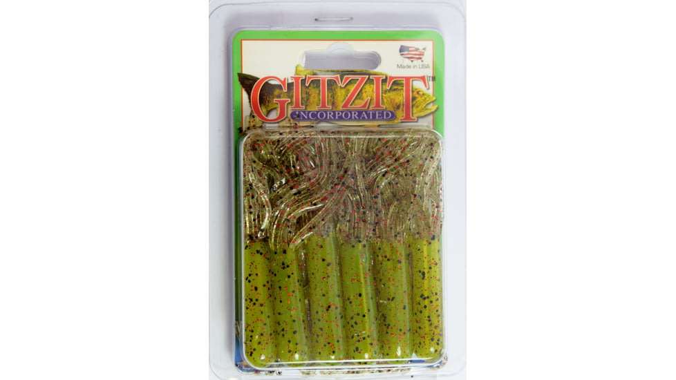 Gitzit The Original Fat Tube, 10, 3.5in, Olive Smoke/Red Sparkle, 91136