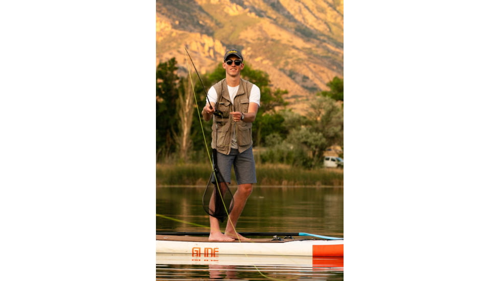 Glide Angler Inflatable Paddle Board, White/Brown/Red, 11ft X 36in X 6in, o2-ANGL