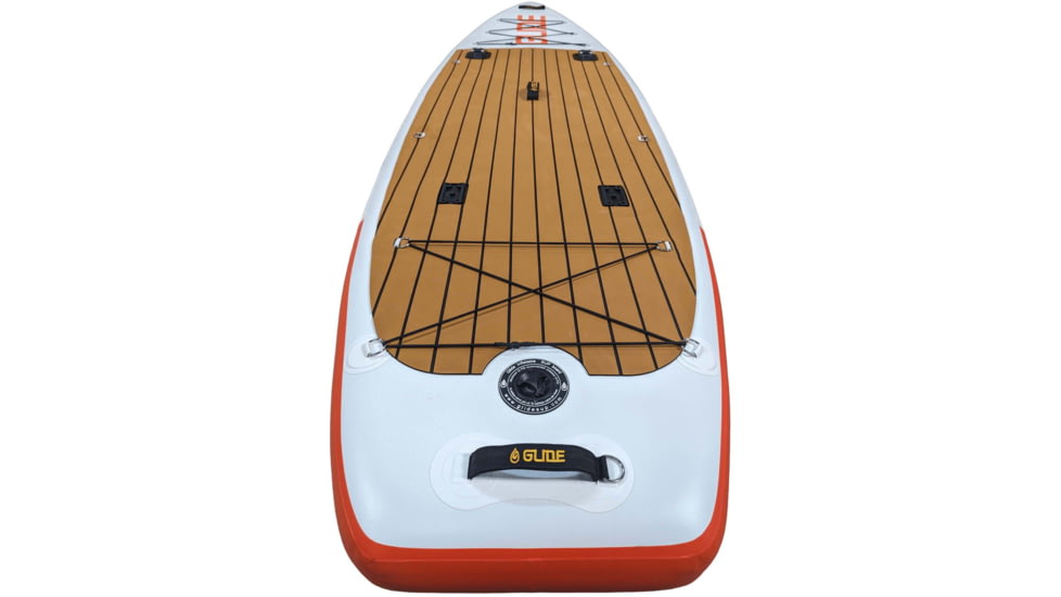Glide Angler Inflatable Paddle Board, White/Brown/Red, 11ft X 36in X 6in, o2-ANGL