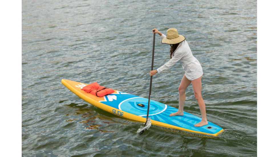 Glide Quest Inflatable Paddle Board, Blue/Orange/Yellow, 12ft 6inX 30in X 6in, o2-QEST