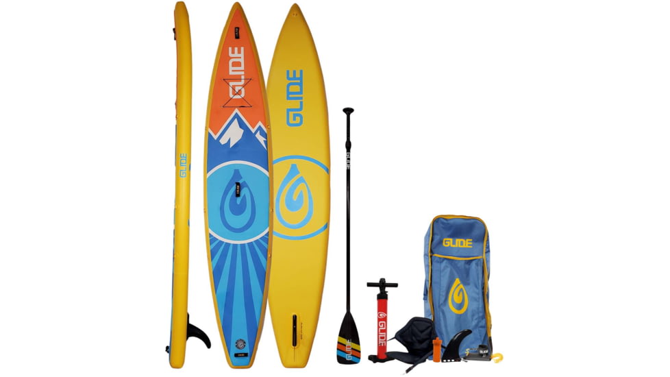 Glide Quest Inflatable Paddle Board, Blue/Orange/Yellow, 12ft 6inX 30in X 6in, o2-QEST