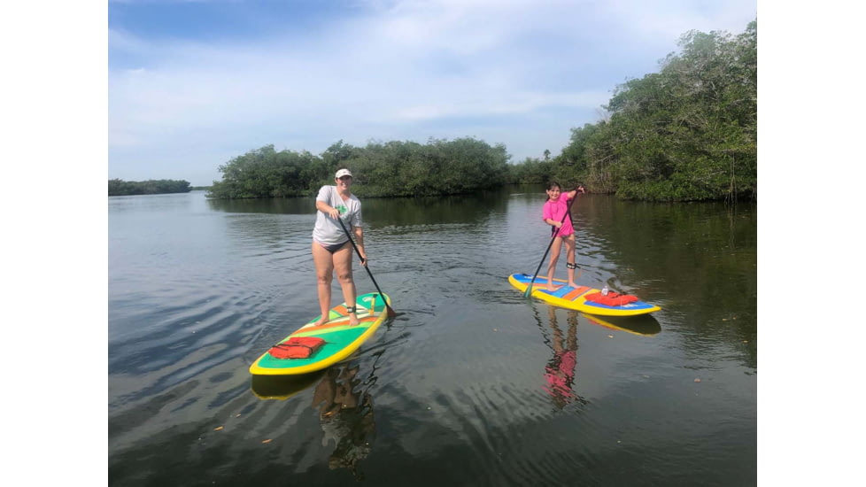 Glide Retro Inflatable Paddle Board, Blue/Yellow, 10ft 6 X 33in X 6in, o2-RET-BL