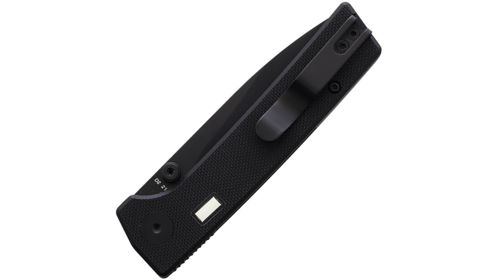 Glow Rhino Fermi Folding Knife, 4in Closed, 3in Black PVD Coated D2 Tool Steel Blade, Black G10 Handle w/ Green/Tritium Handle Inlay, FERMI-Z-G10-Z-D2-XG-GG