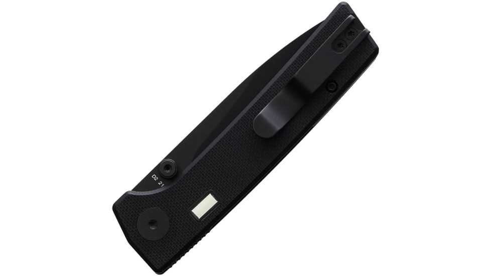 Glow Rhino Fermi Folding Knife, 4in Closed, 3in Black PVD Coated D2 Tool Steel Blade, Black G10 Handle w/ Yellow/Green Tritium Handle Inlay, FERMI-Z-G10-Z-D2-XG-YG