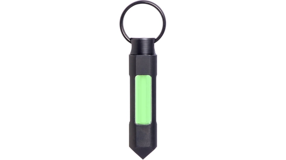 Glow Rhino Fob, Matte Black Steel with Green Tritium, FOB-001-MB-XG