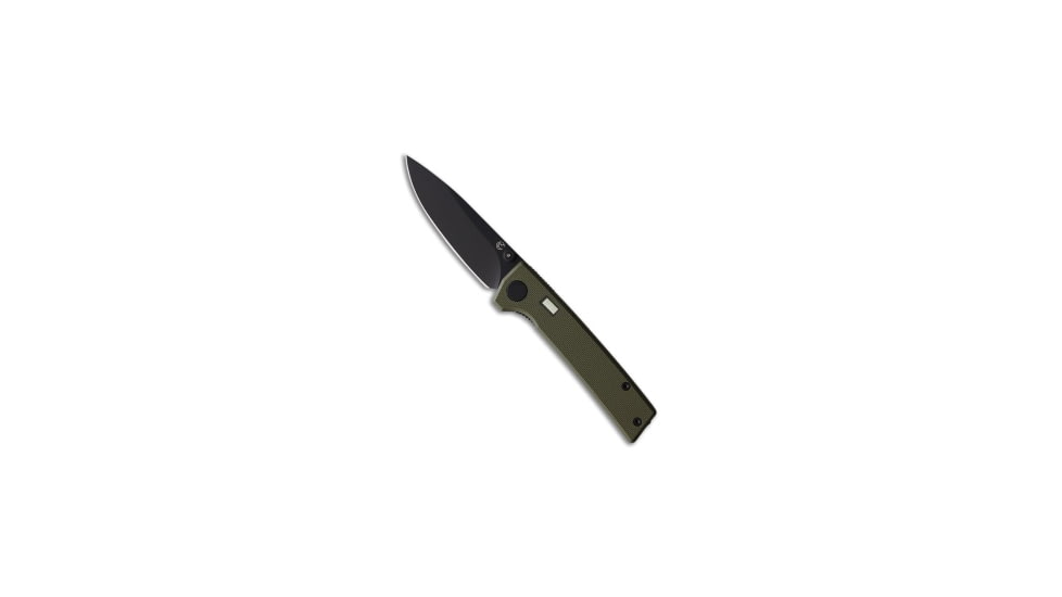 Glow Rhino Glow Rhino Fermi Liner Lock Knife OD Green G-10 + Tritium Thumb Stud 3" Black, OD Green, D2, adult, BHQ-200869
