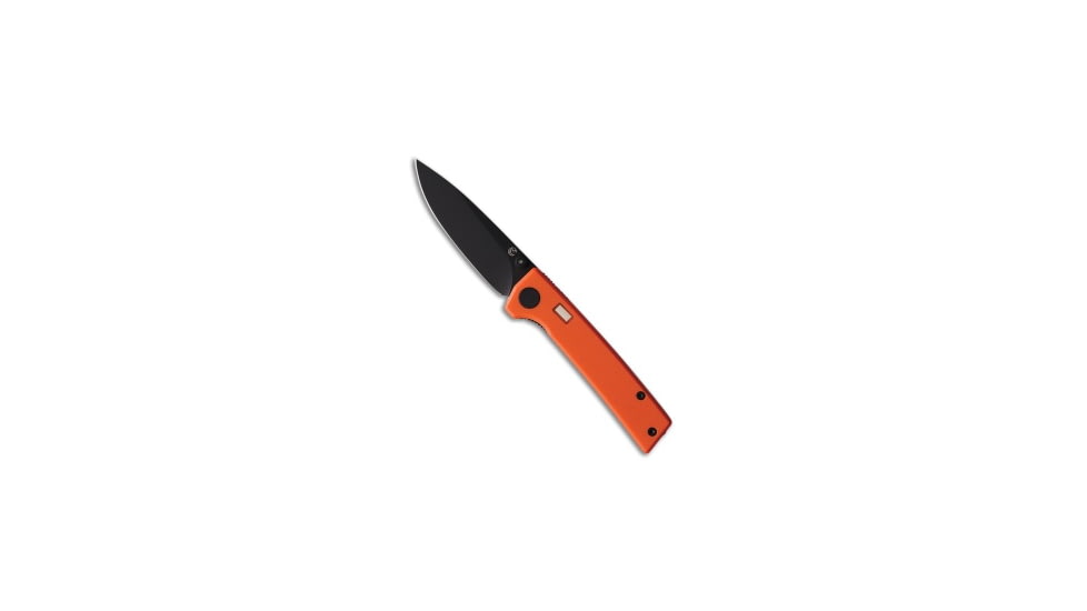 Glow Rhino Glow Rhino Fermi Liner Lock Knife Orange G-10 + Tritium Thumb Stud 3" Black, Orange, D2, adult, BHQ-200868