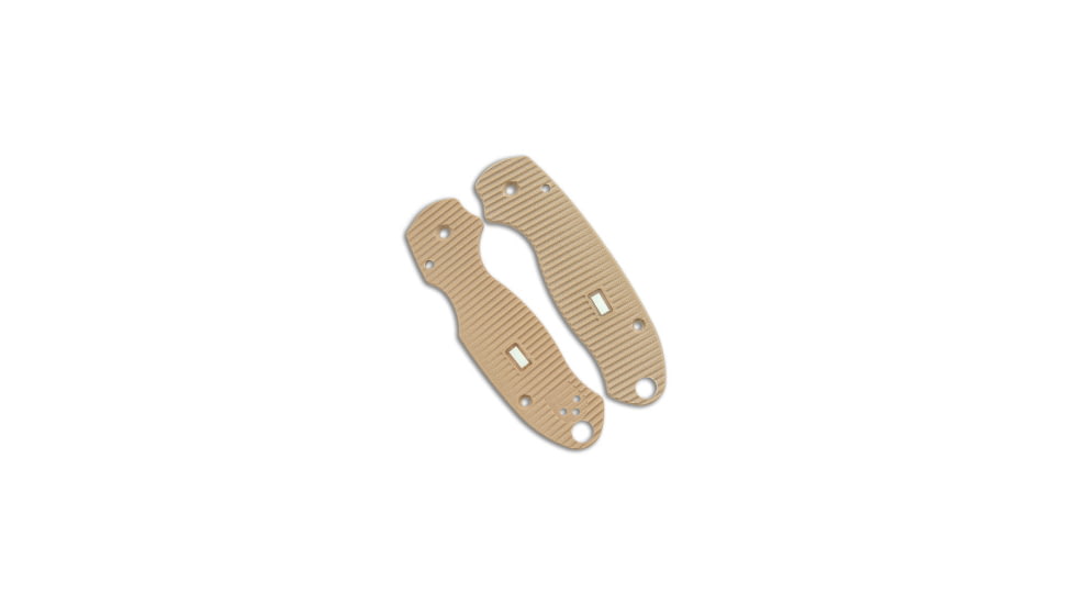 Glow Rhino Glow Rhino Spyderco Paramilitary 3 Tan G-10 Scales - Green Tritium, Tan, adult, BHQ-139267