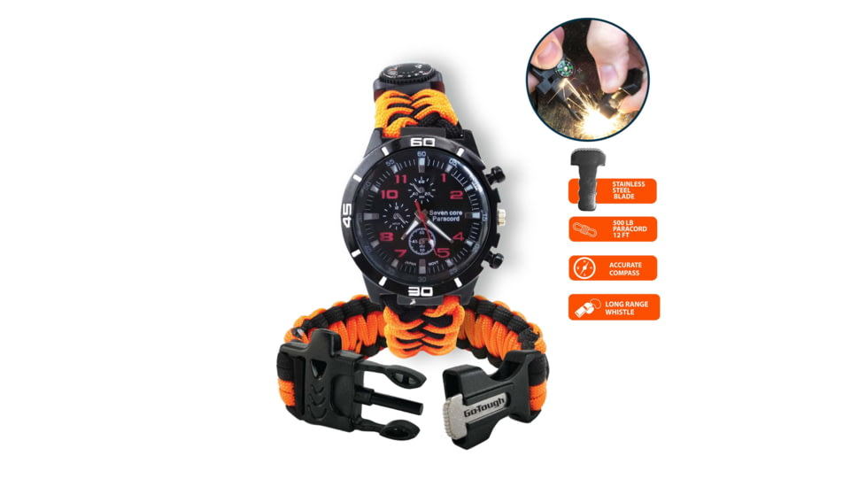 Go-Tough 4 Piece Camping Gift Set - Monocular, Dry Bag, Watch, Fork/Spoon/Knife, Multicolor, Small, GT7000