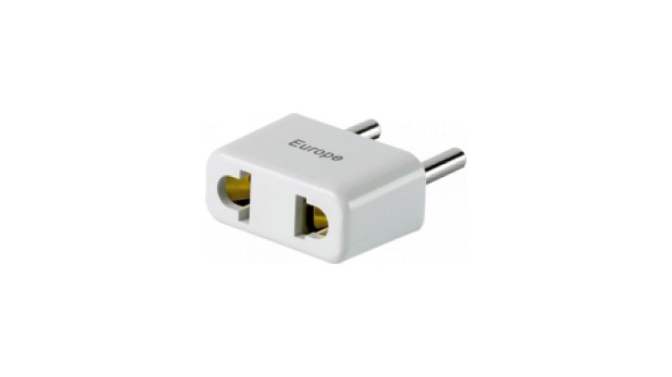 Go Travel Europe Non-Grounded Adapter, White, DES-03729