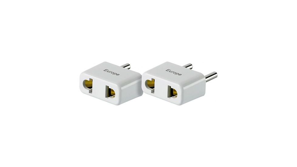 Go Travel Europe Twin Non-Grounded Adapter, White, DES-03712
