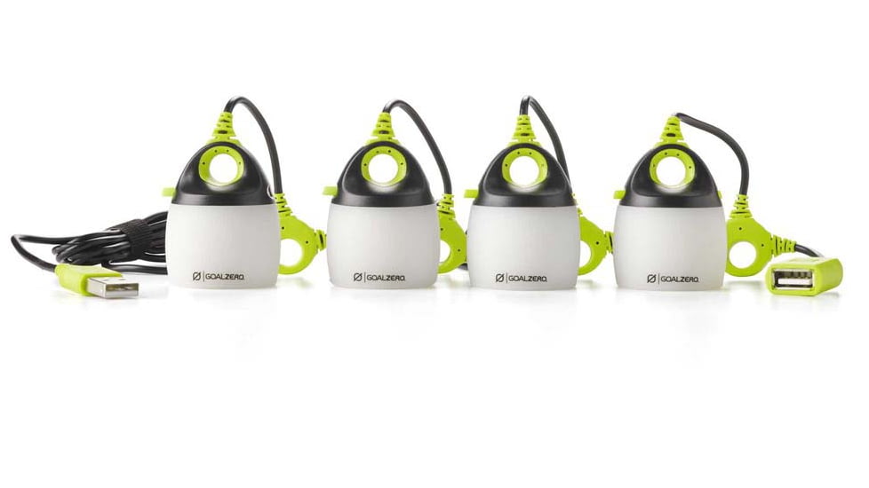 Goal Zero Light-A-Life Mini 4-Pack W/ Shades, White/Green, 44030