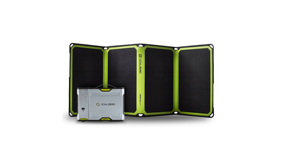 Goal Zero Sherpa 100 Power Bank, w/Inverter, USB, Nomad 28 Plus Solar Panel Kit 42050