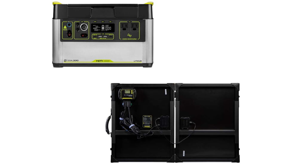 Goal Zero Yeti 1000X 120V Portable Power Station w/ Boulder 100 Briefcase Solar Panel, Black, 44340