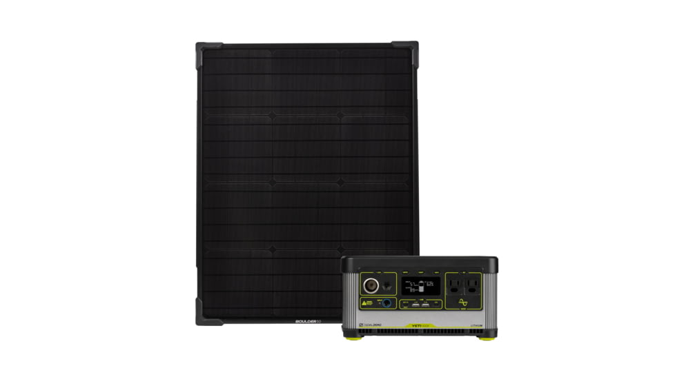 Goal Zero Yeti 500X 120V Portable Power Station w/ Boulder 50 Solar Kit, Black, 44320